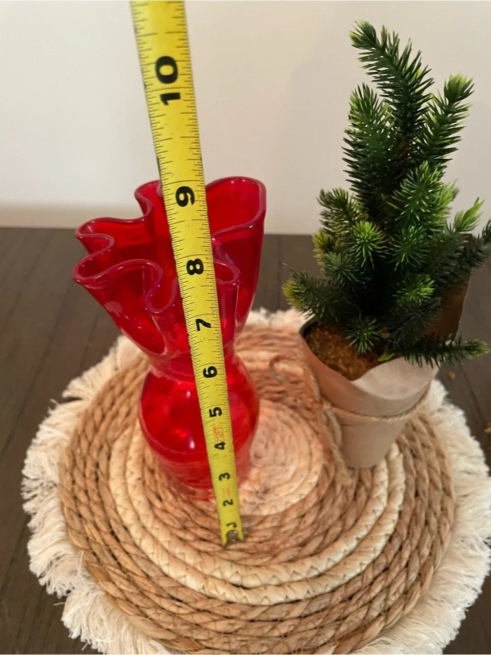 Vintage Red and Orange Glass Vase